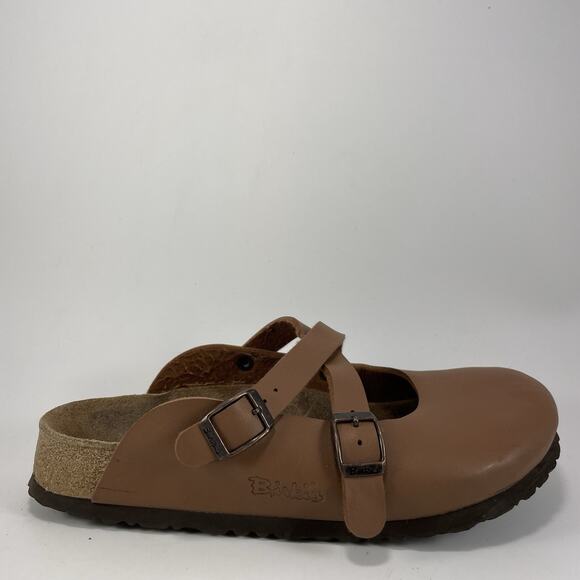 Birkenstock Birkis Dorian Clogs Criss Cross Womens Size 38, US 7-7.5 Tan Leather - Picture 1 of 11